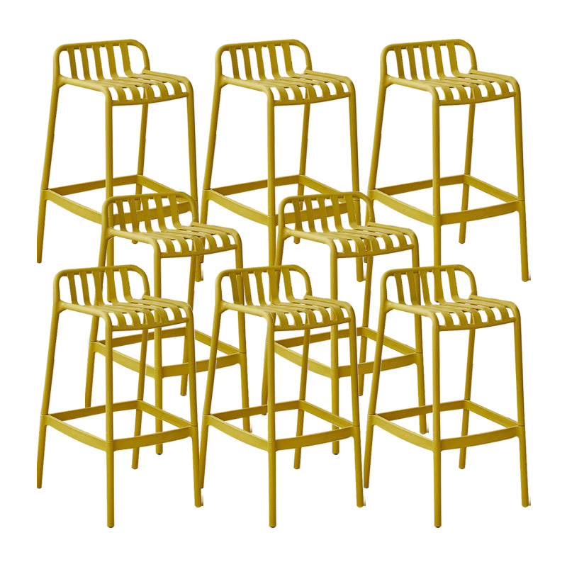 Plastic Armless Bar Stool Modern Style Low Back Bar Stools for Living Room
