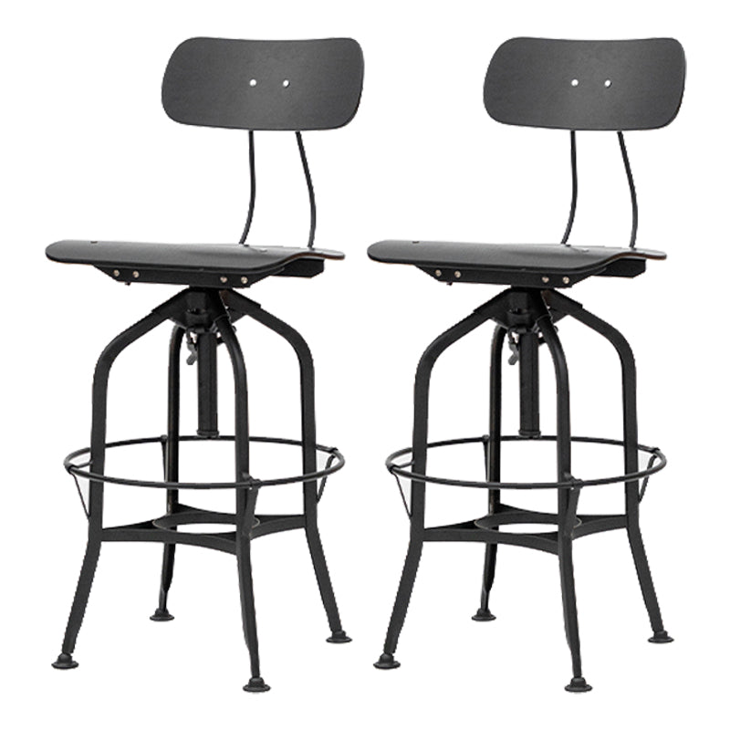 Industrial Metal Bar Stools Swivel Adjustable Height Bar Stool with Footrest