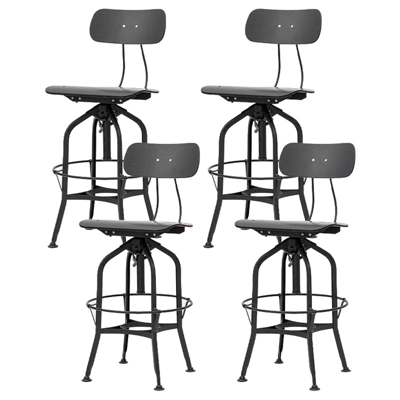 Industrial Metal Bar Stools Swivel Adjustable Height Bar Stool with Footrest