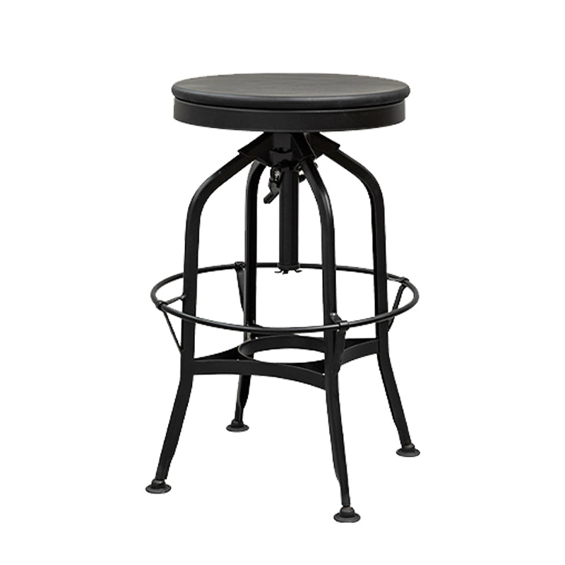 Industrial Metal Bar Stools Swivel Adjustable Height Bar Stool with Footrest