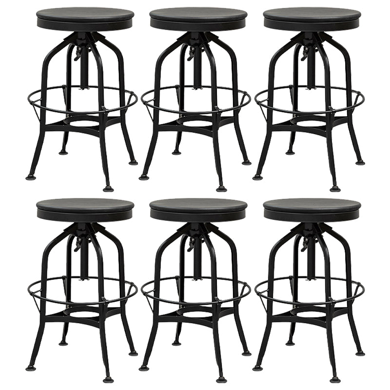 Industrial Metal Bar Stools Swivel Adjustable Height Bar Stool with Footrest