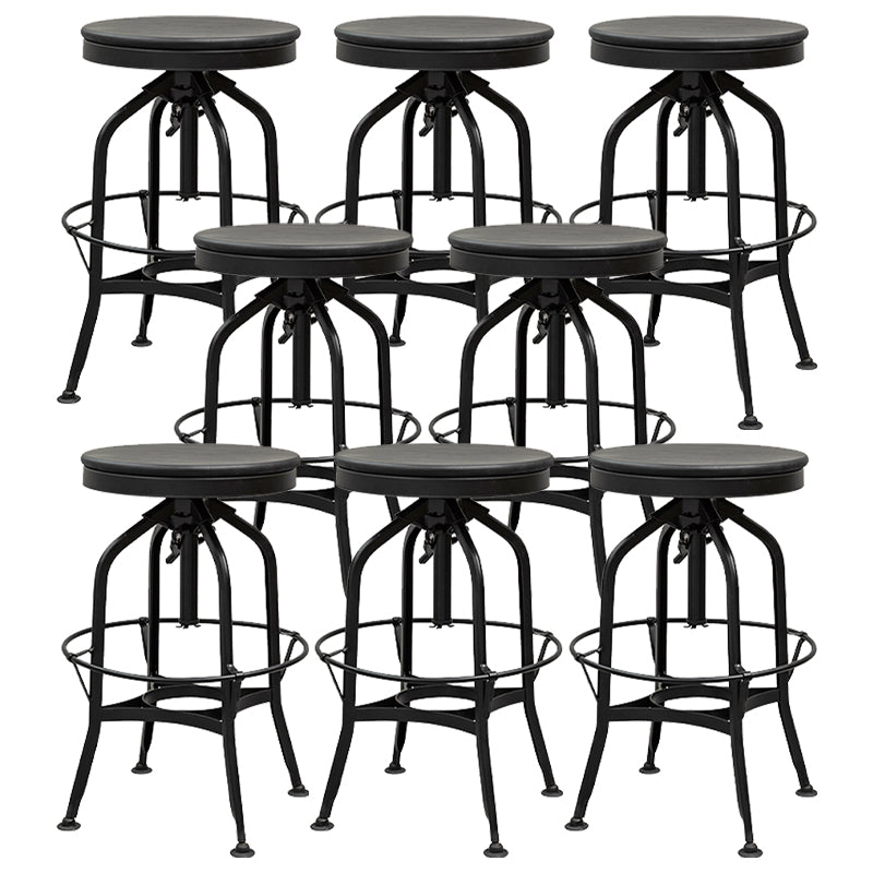 Industrial Metal Bar Stools Swivel Adjustable Height Bar Stool with Footrest