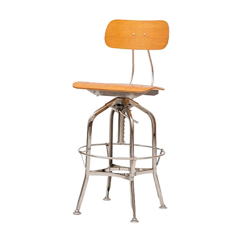 Industrial Metal Bar Stools Swivel Adjustable Height Bar Stool with Footrest