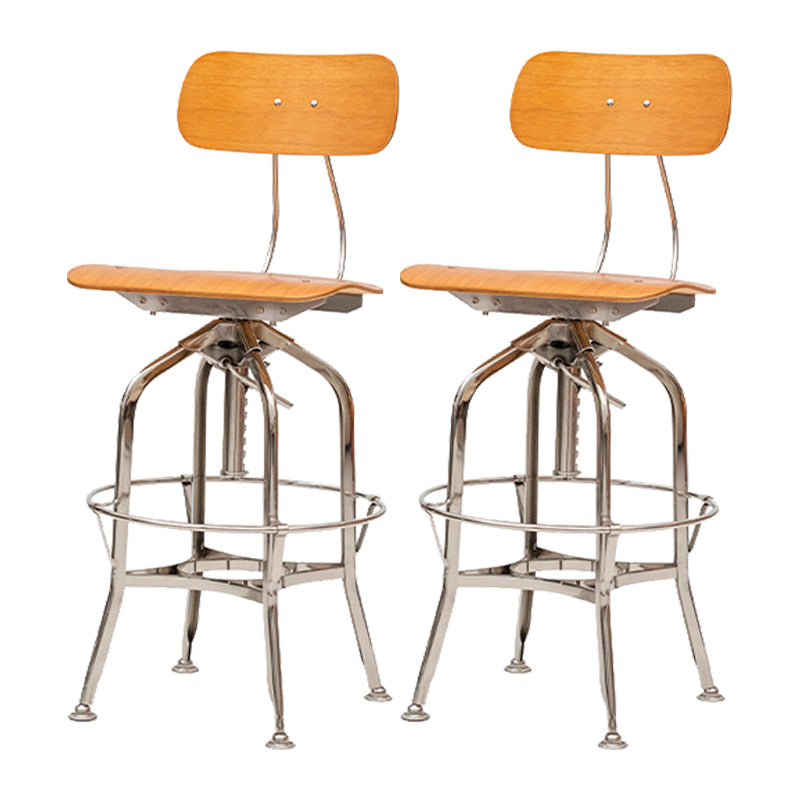 Industrial Metal Bar Stools Swivel Adjustable Height Bar Stool with Footrest