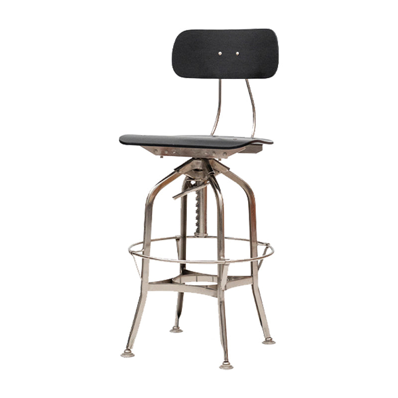 Industrial Metal Bar Stools Swivel Adjustable Height Bar Stool with Footrest