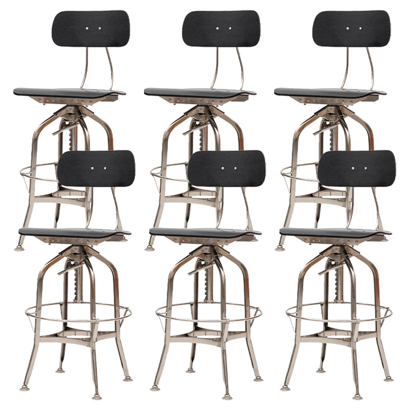 Industrial Metal Bar Stools Swivel Adjustable Height Bar Stool with Footrest