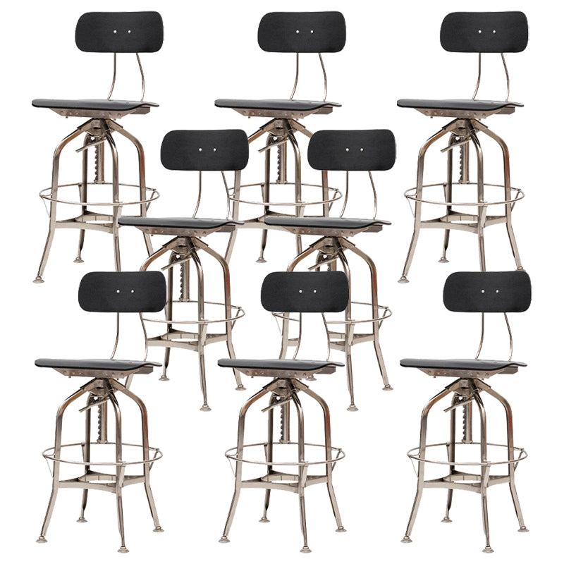 Industrial Metal Bar Stools Swivel Adjustable Height Bar Stool with Footrest