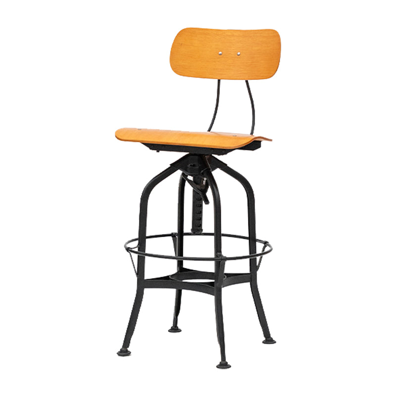 Industrial Metal Bar Stools Swivel Adjustable Height Bar Stool with Footrest