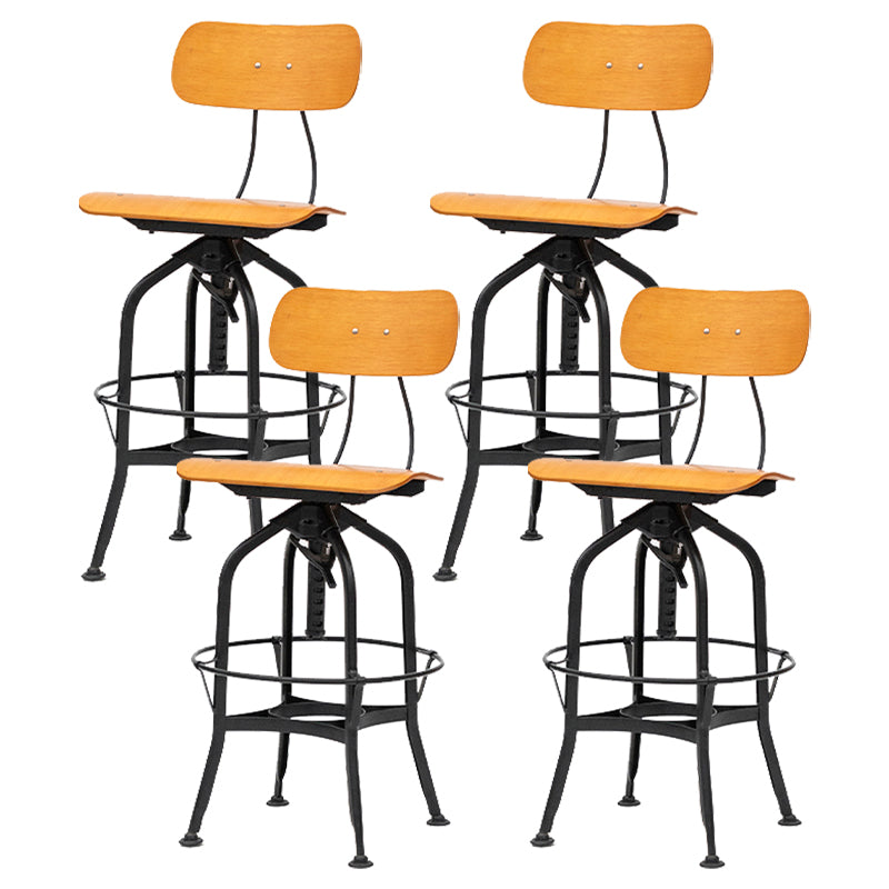 Industrial Metal Bar Stools Swivel Adjustable Height Bar Stool with Footrest