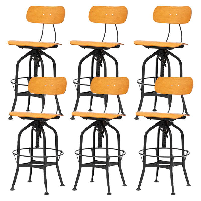 Industrial Metal Bar Stools Swivel Adjustable Height Bar Stool with Footrest