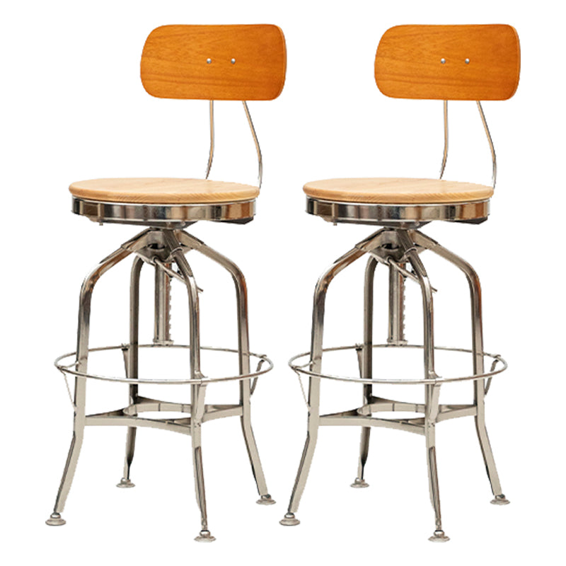 Industrial Metal Bar Stools Swivel Adjustable Height Bar Stool with Footrest