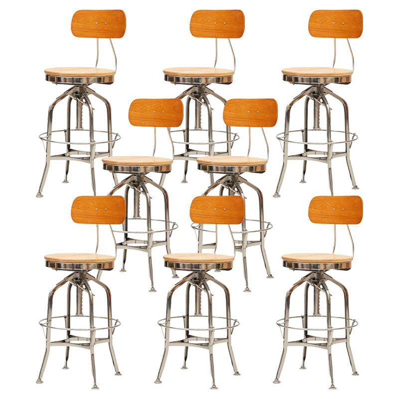 Industrial Metal Bar Stools Swivel Adjustable Height Bar Stool with Footrest