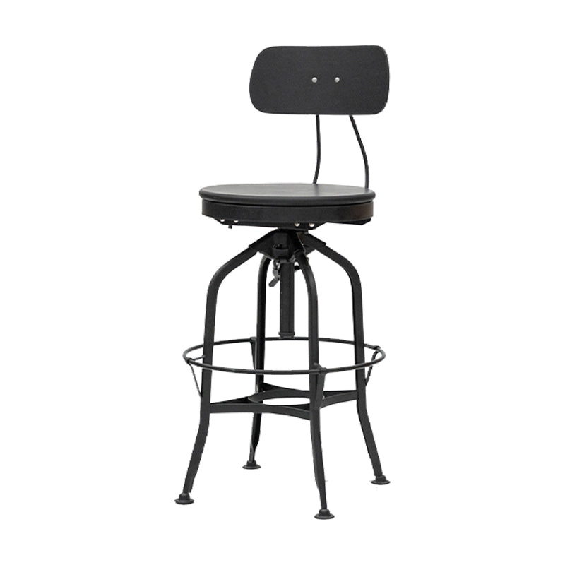 Industrial Metal Bar Stools Swivel Adjustable Height Bar Stool with Footrest