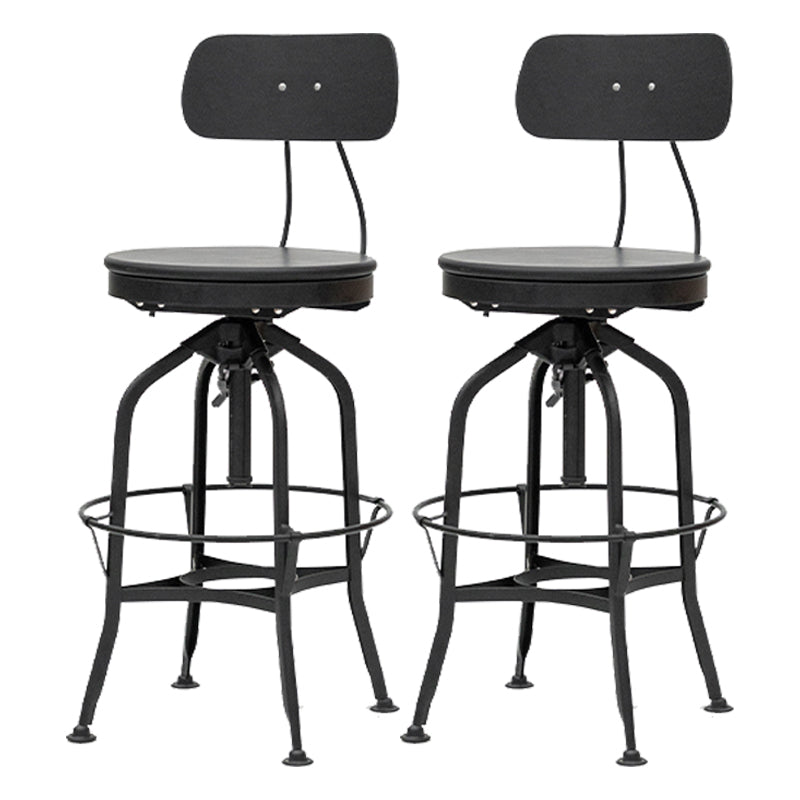 Industrial Metal Bar Stools Swivel Adjustable Height Bar Stool with Footrest
