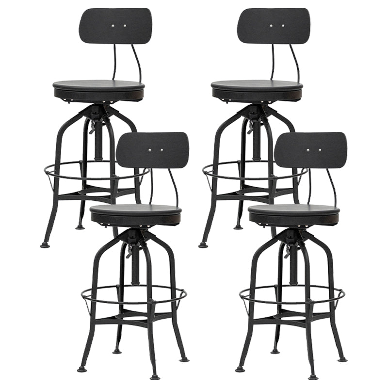 Industrial Metal Bar Stools Swivel Adjustable Height Bar Stool with Footrest