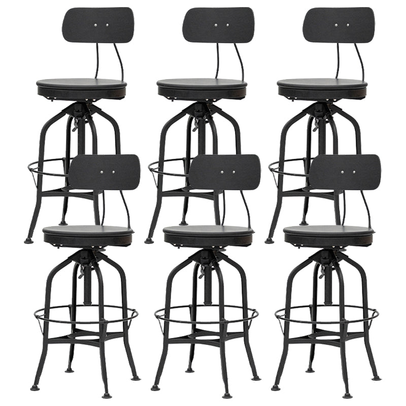 Industrial Metal Bar Stools Swivel Adjustable Height Bar Stool with Footrest