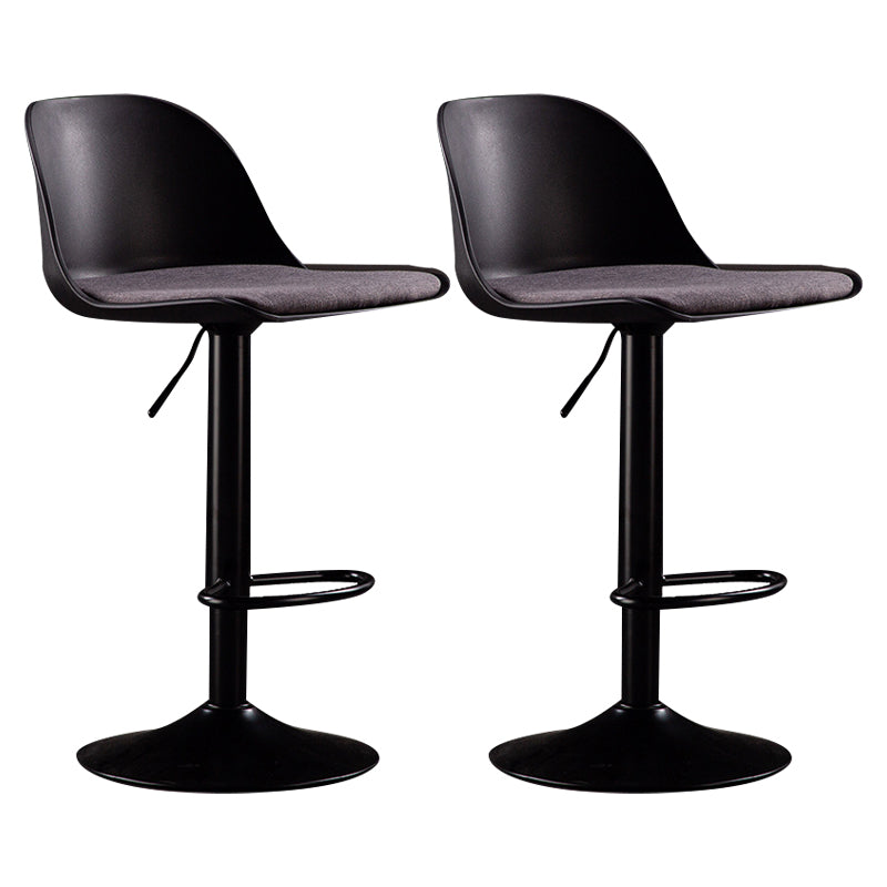 Industrial Fabric Bar Stools Swivel Adjustable Height Bar Stool with Footrest