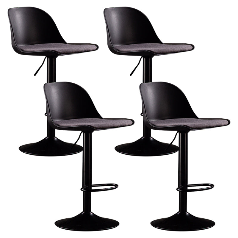 Industrial Fabric Bar Stools Swivel Adjustable Height Bar Stool with Footrest
