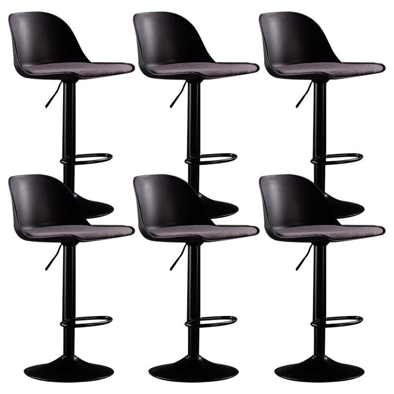 Industrial Fabric Bar Stools Swivel Adjustable Height Bar Stool with Footrest