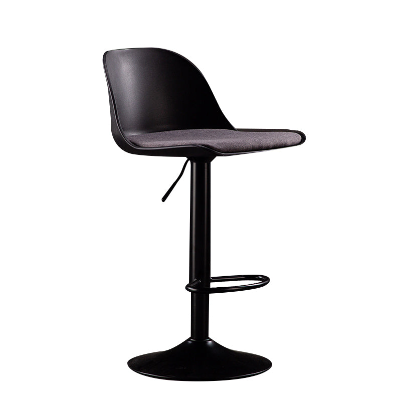 Industrial Fabric Bar Stools Swivel Adjustable Height Bar Stool with Footrest