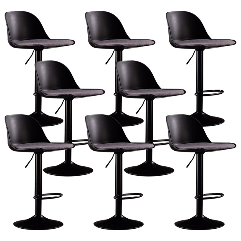 Industrial Fabric Bar Stools Swivel Adjustable Height Bar Stool with Footrest