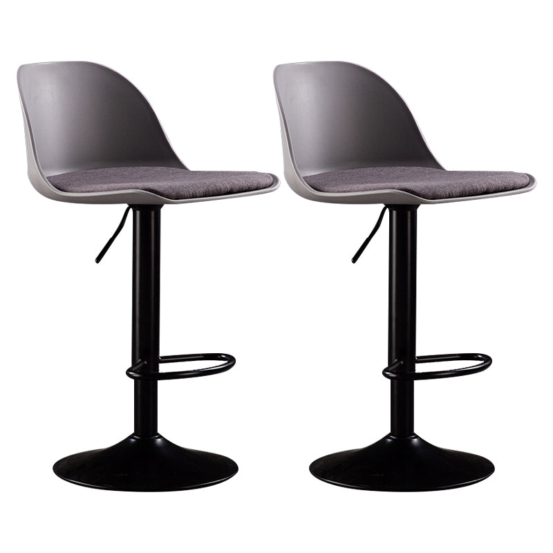 Industrial Fabric Bar Stools Swivel Adjustable Height Bar Stool with Footrest