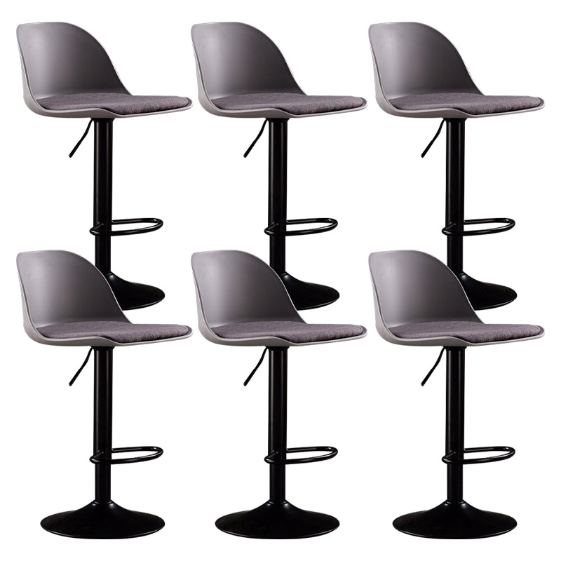 Industrial Fabric Bar Stools Swivel Adjustable Height Bar Stool with Footrest
