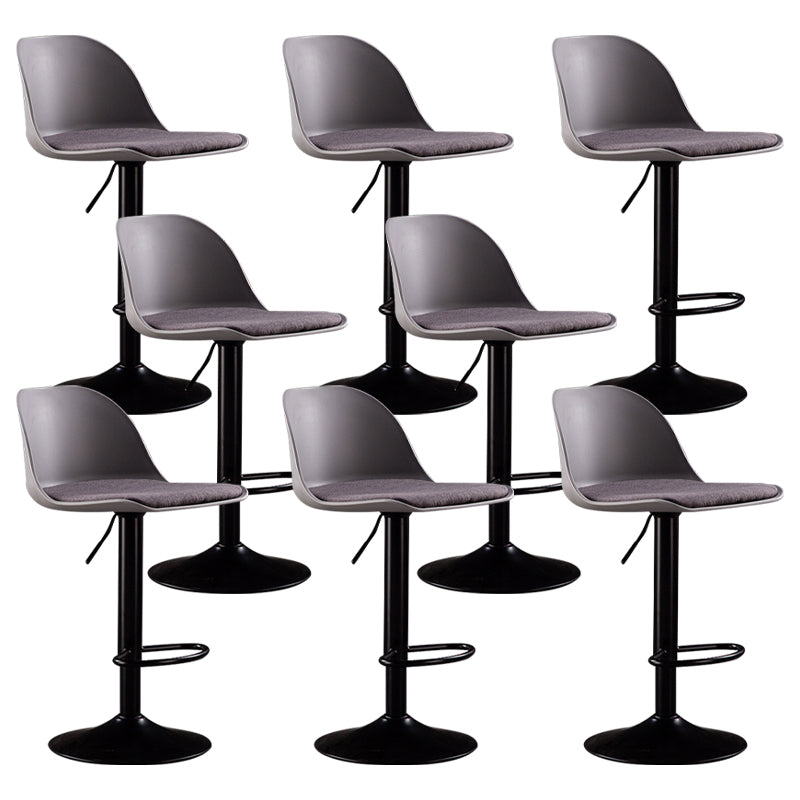 Industrial Fabric Bar Stools Swivel Adjustable Height Bar Stool with Footrest