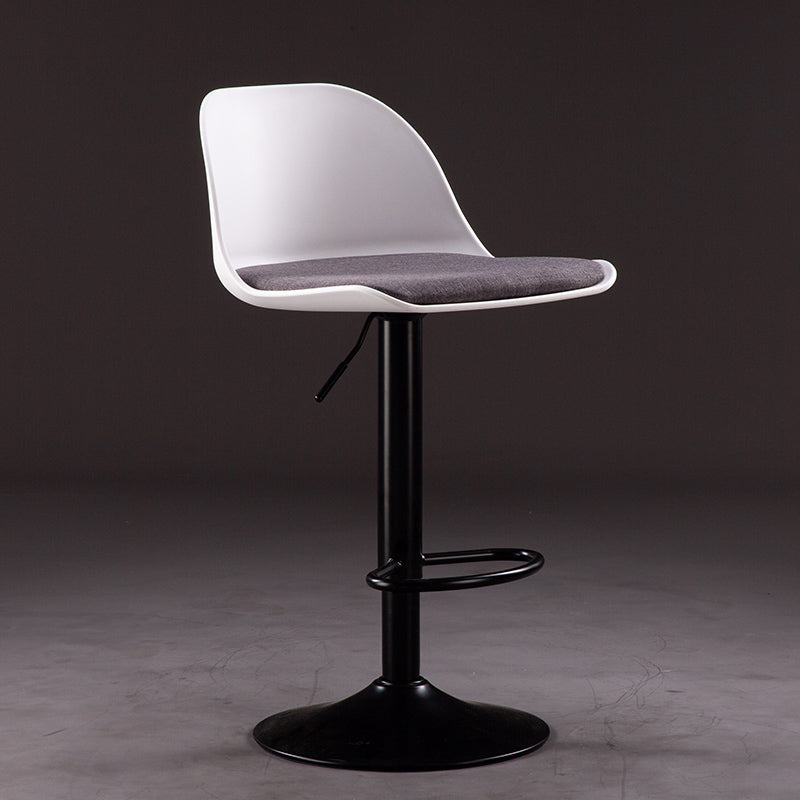 Industrial Fabric Bar Stools Swivel Adjustable Height Bar Stool with Footrest