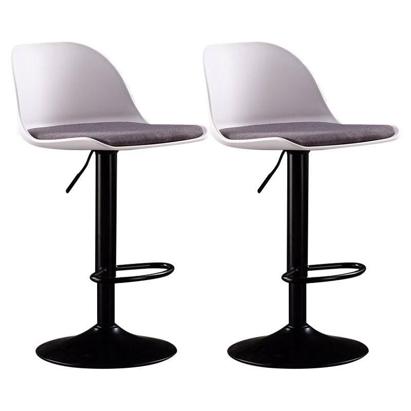 Industrial Fabric Bar Stools Swivel Adjustable Height Bar Stool with Footrest