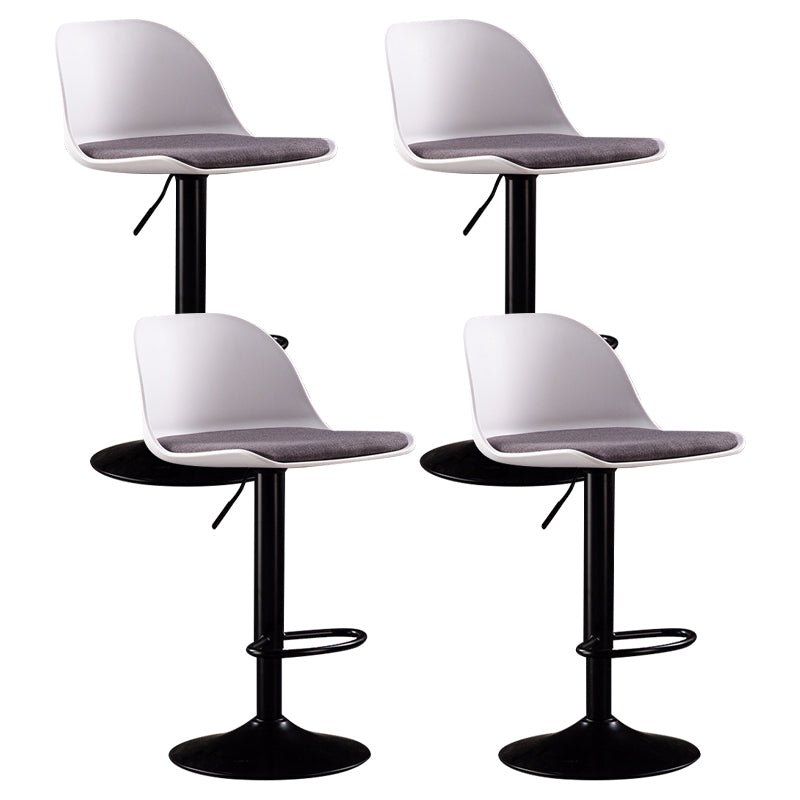 Industrial Fabric Bar Stools Swivel Adjustable Height Bar Stool with Footrest