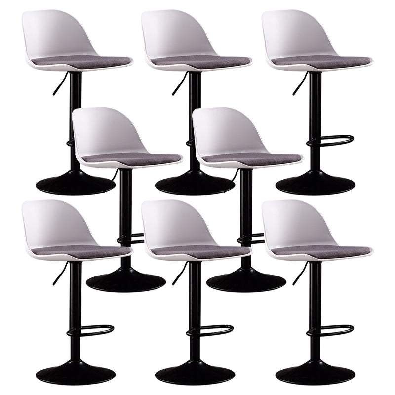 Industrial Fabric Bar Stools Swivel Adjustable Height Bar Stool with Footrest