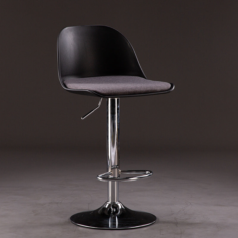 Industrial Fabric Bar Stools Swivel Adjustable Height Bar Stool with Footrest