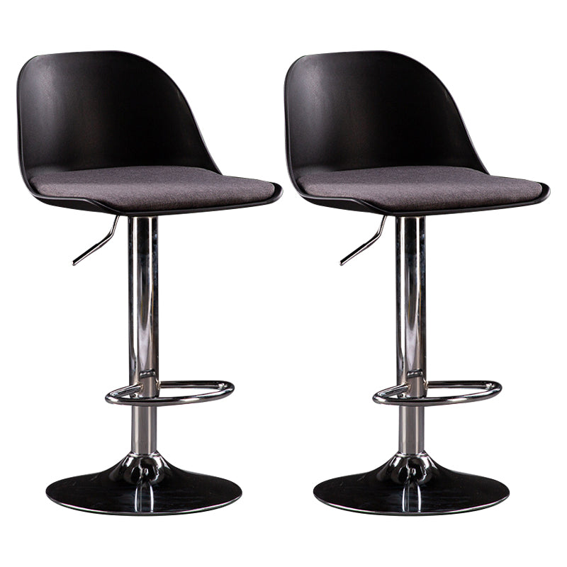 Industrial Fabric Bar Stools Swivel Adjustable Height Bar Stool with Footrest