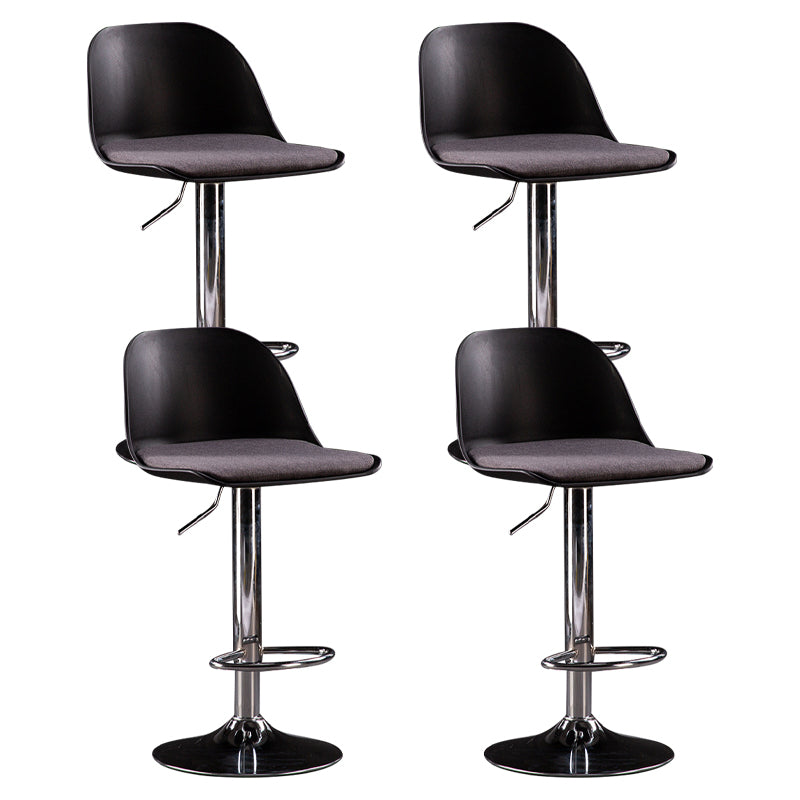 Industrial Fabric Bar Stools Swivel Adjustable Height Bar Stool with Footrest