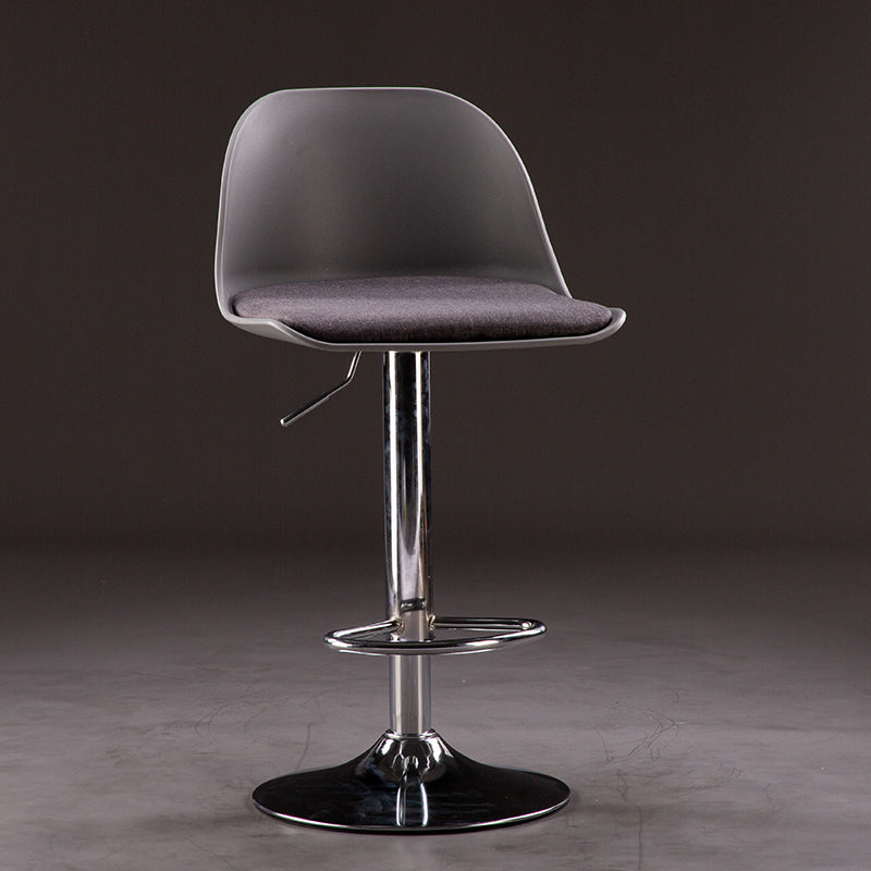 Industrial Fabric Bar Stools Swivel Adjustable Height Bar Stool with Footrest