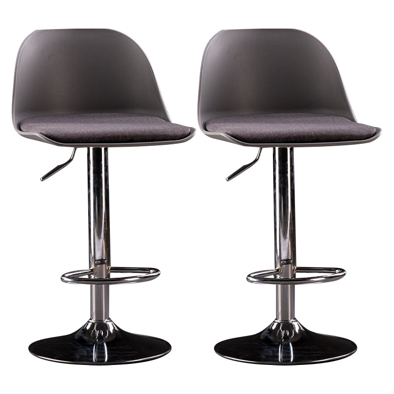 Industrial Fabric Bar Stools Swivel Adjustable Height Bar Stool with Footrest