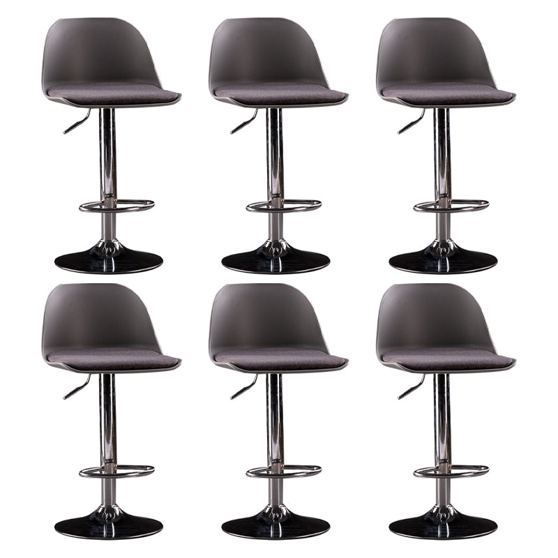 Industrial Fabric Bar Stools Swivel Adjustable Height Bar Stool with Footrest