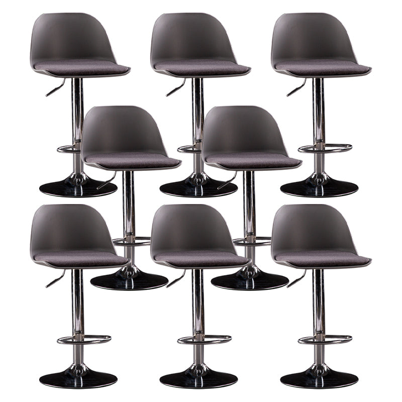 Industrial Fabric Bar Stools Swivel Adjustable Height Bar Stool with Footrest