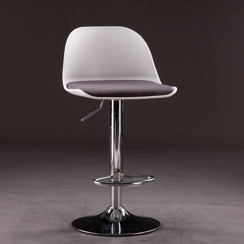 Industrial Fabric Bar Stools Swivel Adjustable Height Bar Stool with Footrest