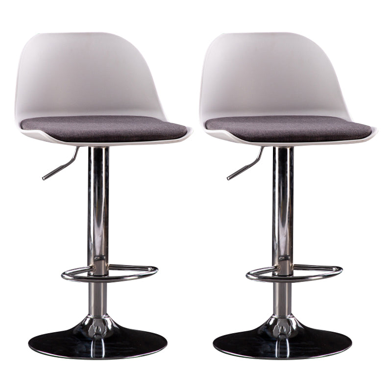 Industrial Fabric Bar Stools Swivel Adjustable Height Bar Stool with Footrest