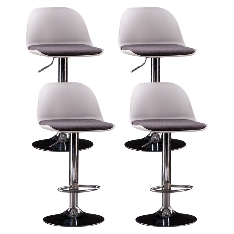 Industrial Fabric Bar Stools Swivel Adjustable Height Bar Stool with Footrest