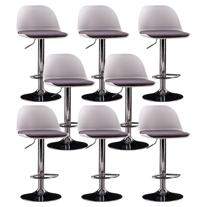 Industrial Fabric Bar Stools Swivel Adjustable Height Bar Stool with Footrest