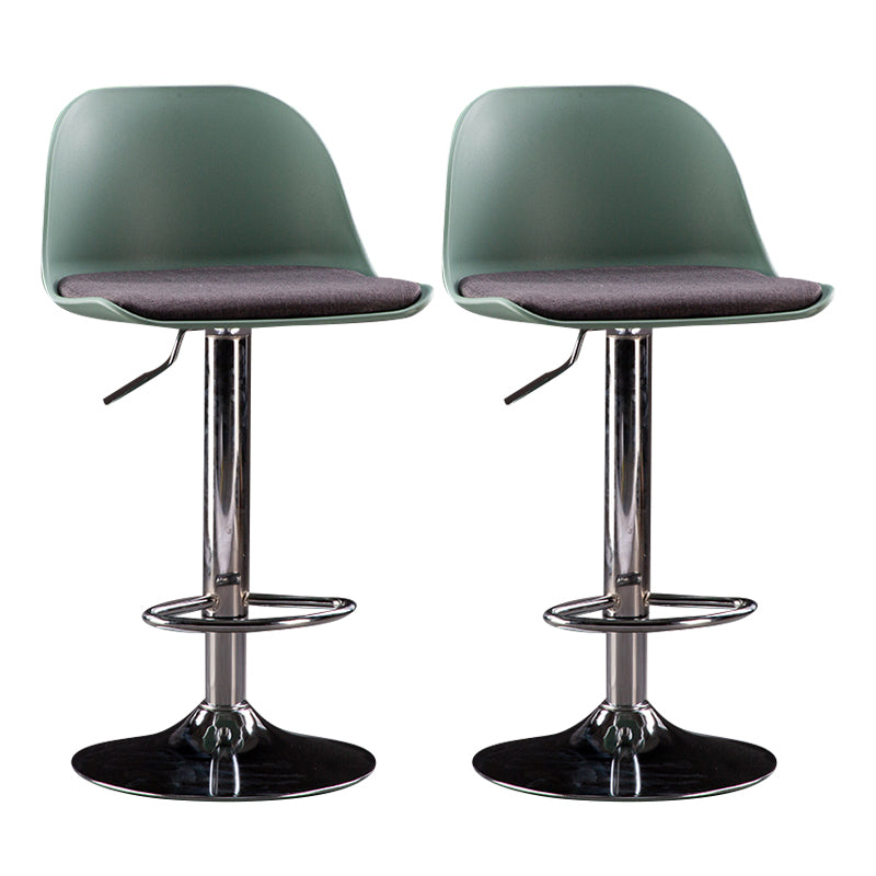 Industrial Fabric Bar Stools Swivel Adjustable Height Bar Stool with Footrest