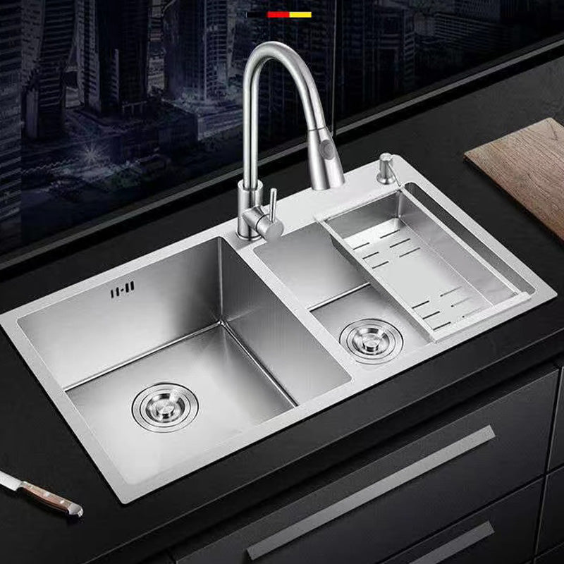 Modern Style Kitchen Sink Stainless Steel Drop-In Kitchen Sink with Drain Assembly