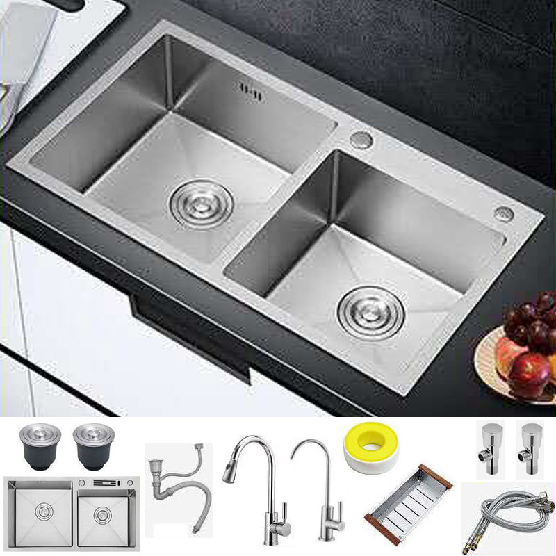 Modern Style Kitchen Sink Stainless Steel Drop-In Kitchen Sink with Drain Assembly