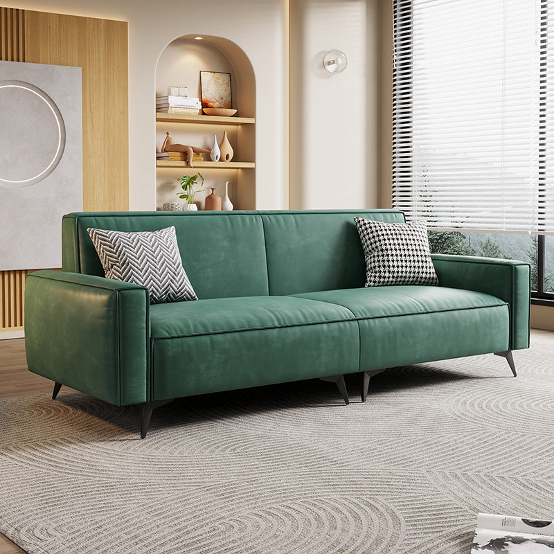 Contemporary Style 29.52" Wide Solid Color Sofa Square Arm Sofa