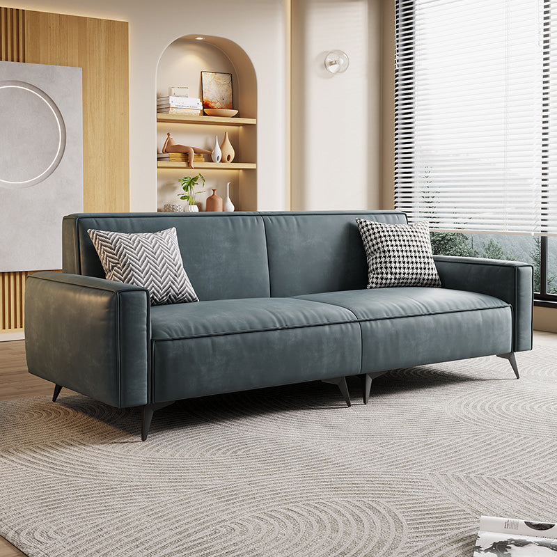 Contemporary Style 29.52" Wide Solid Color Sofa Square Arm Sofa