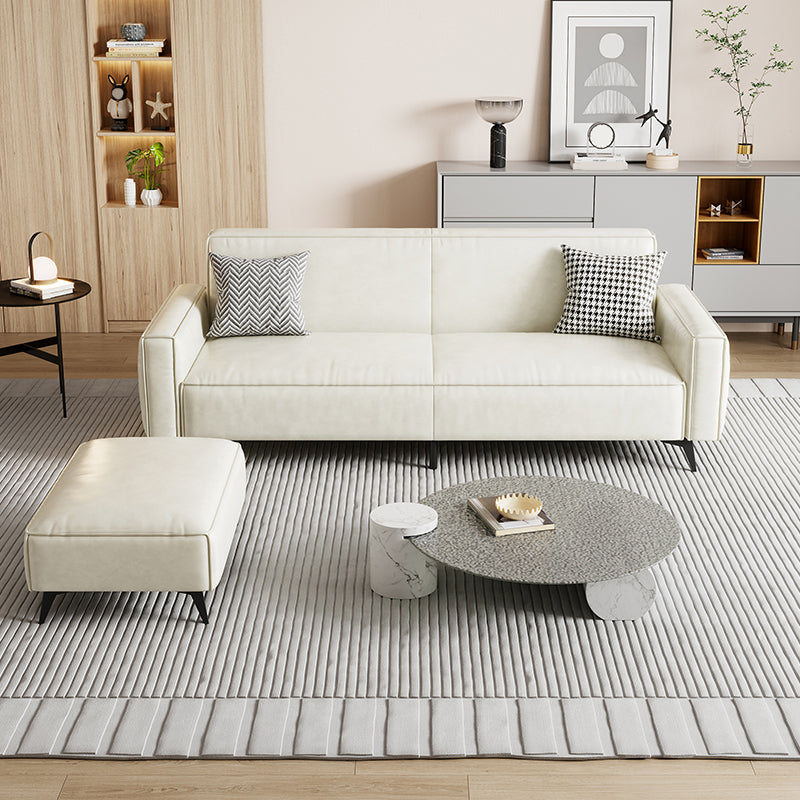 Contemporary Style 29.52" Wide Solid Color Sofa Square Arm Sofa