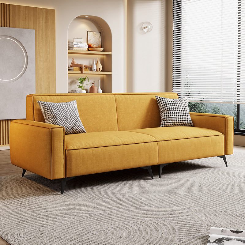Contemporary Style 29.52" Wide Solid Color Sofa Square Arm Sofa